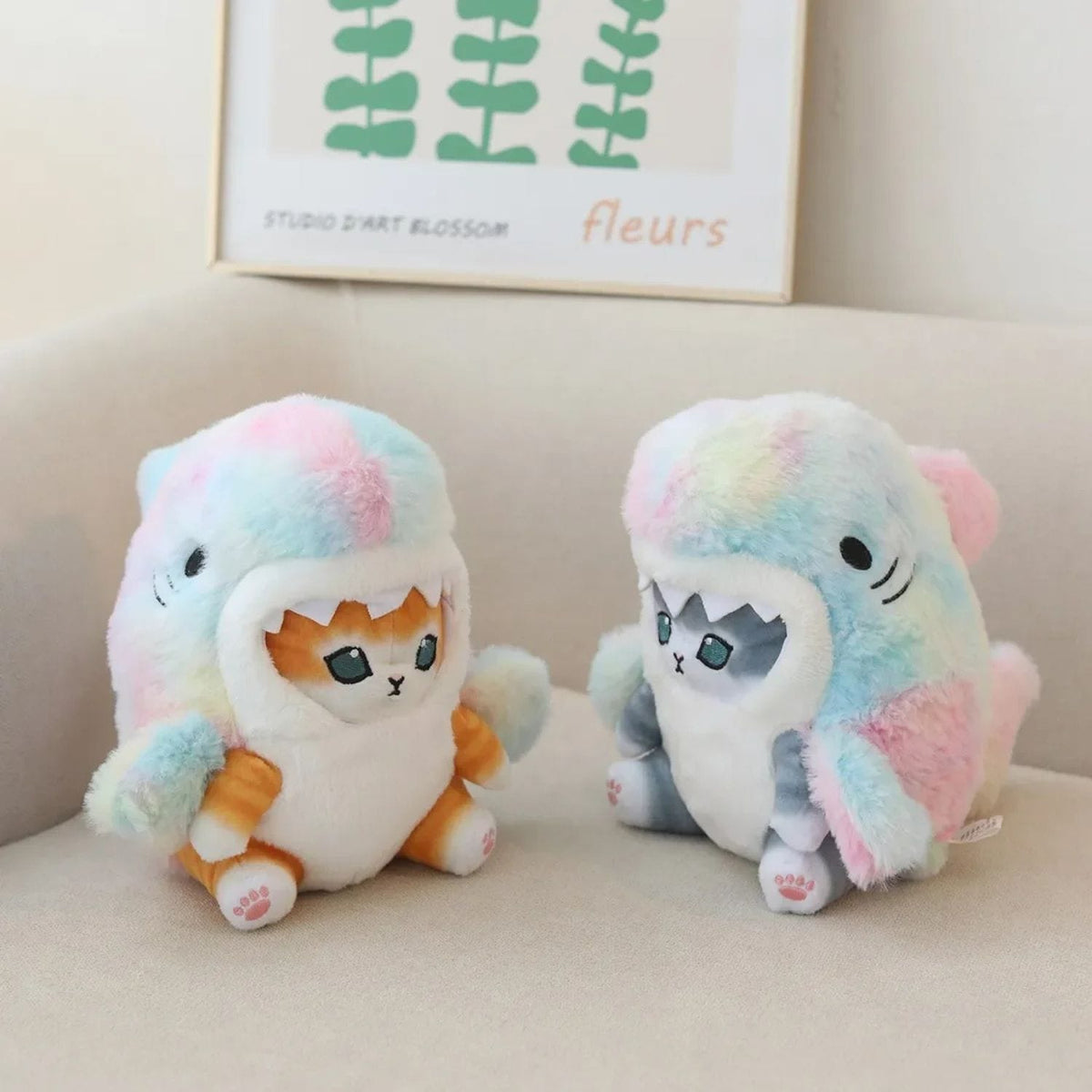 Peluche chat requin