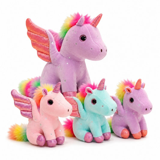 Peluche licorne arc en ciel