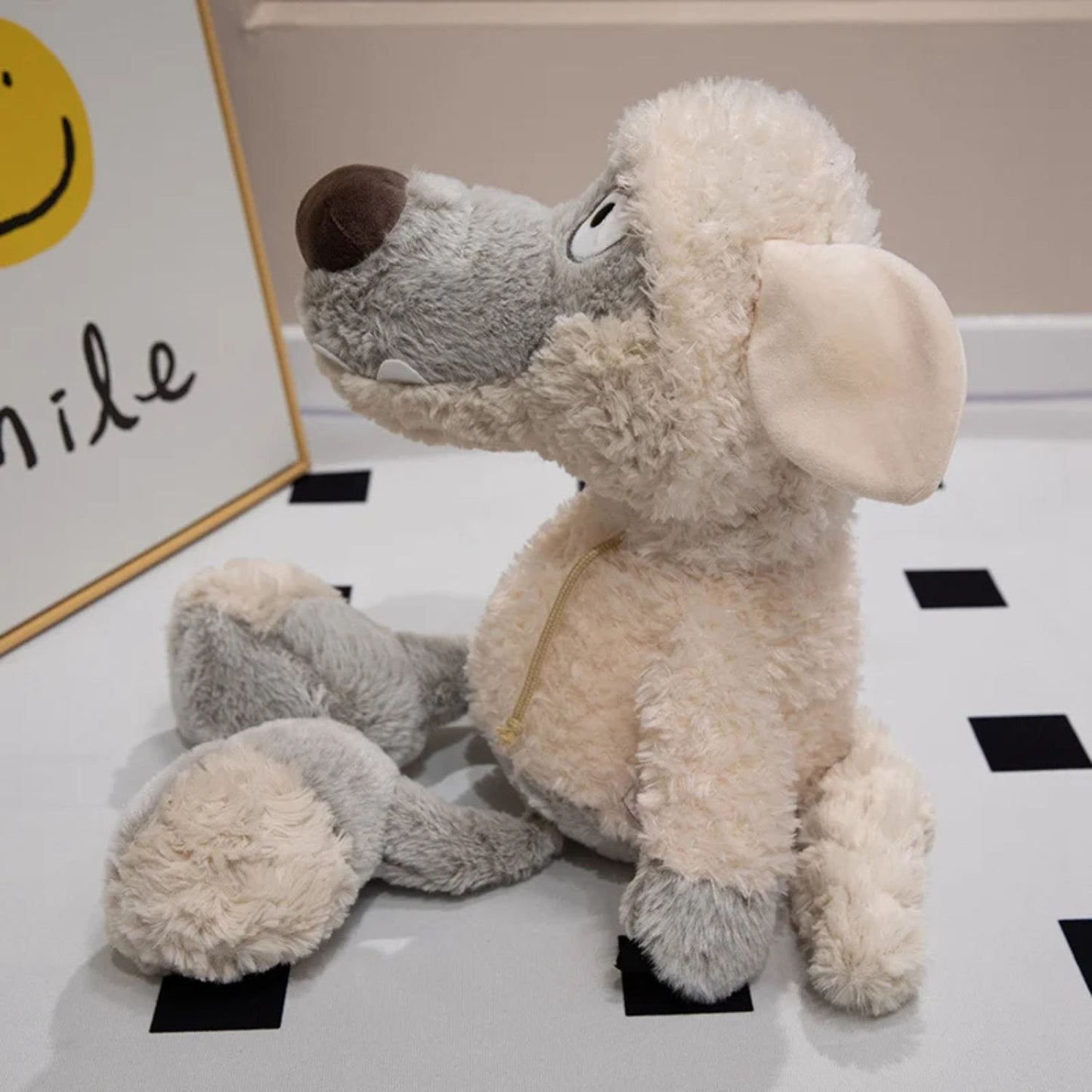 Peluche loup gris