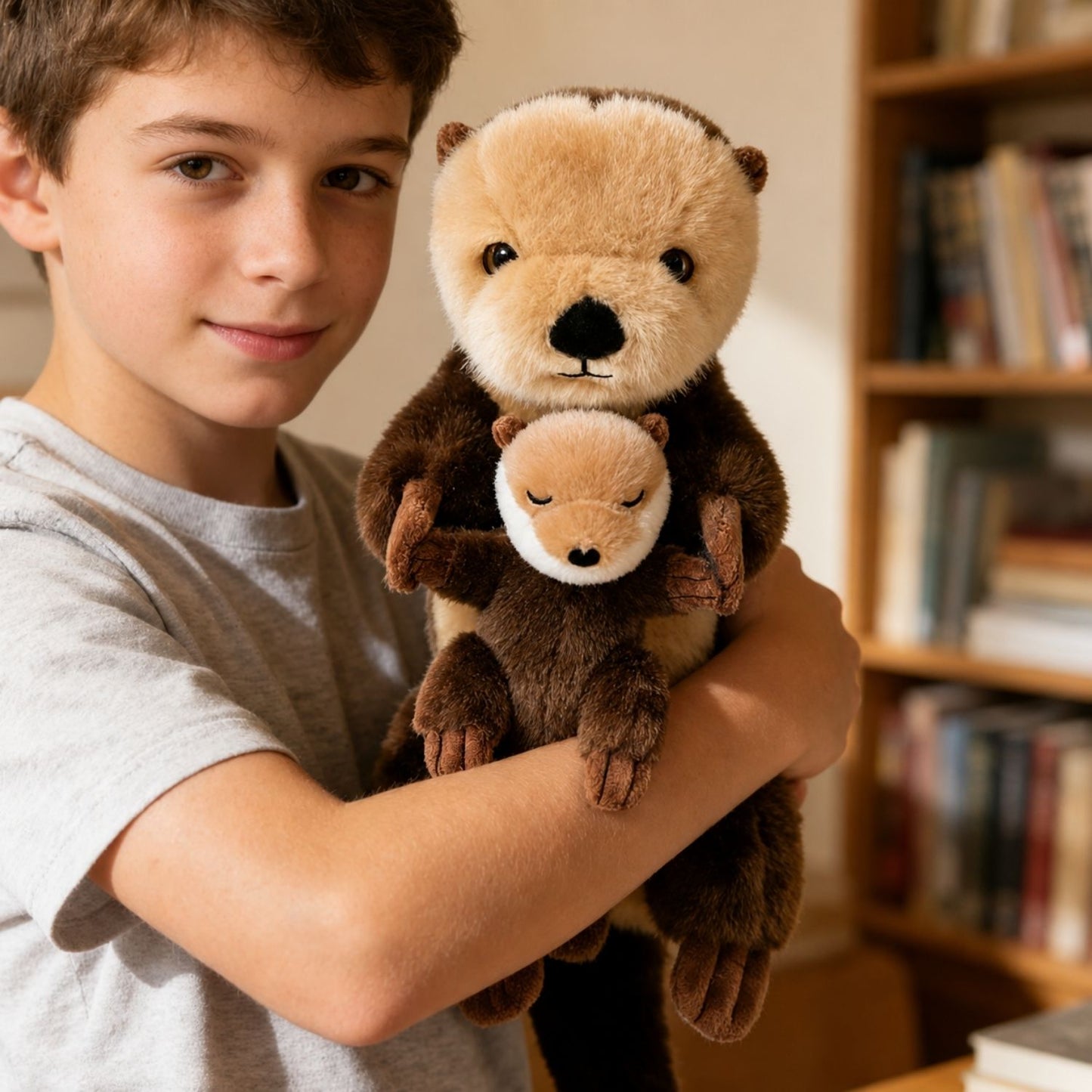 Loutre peluche apaisante