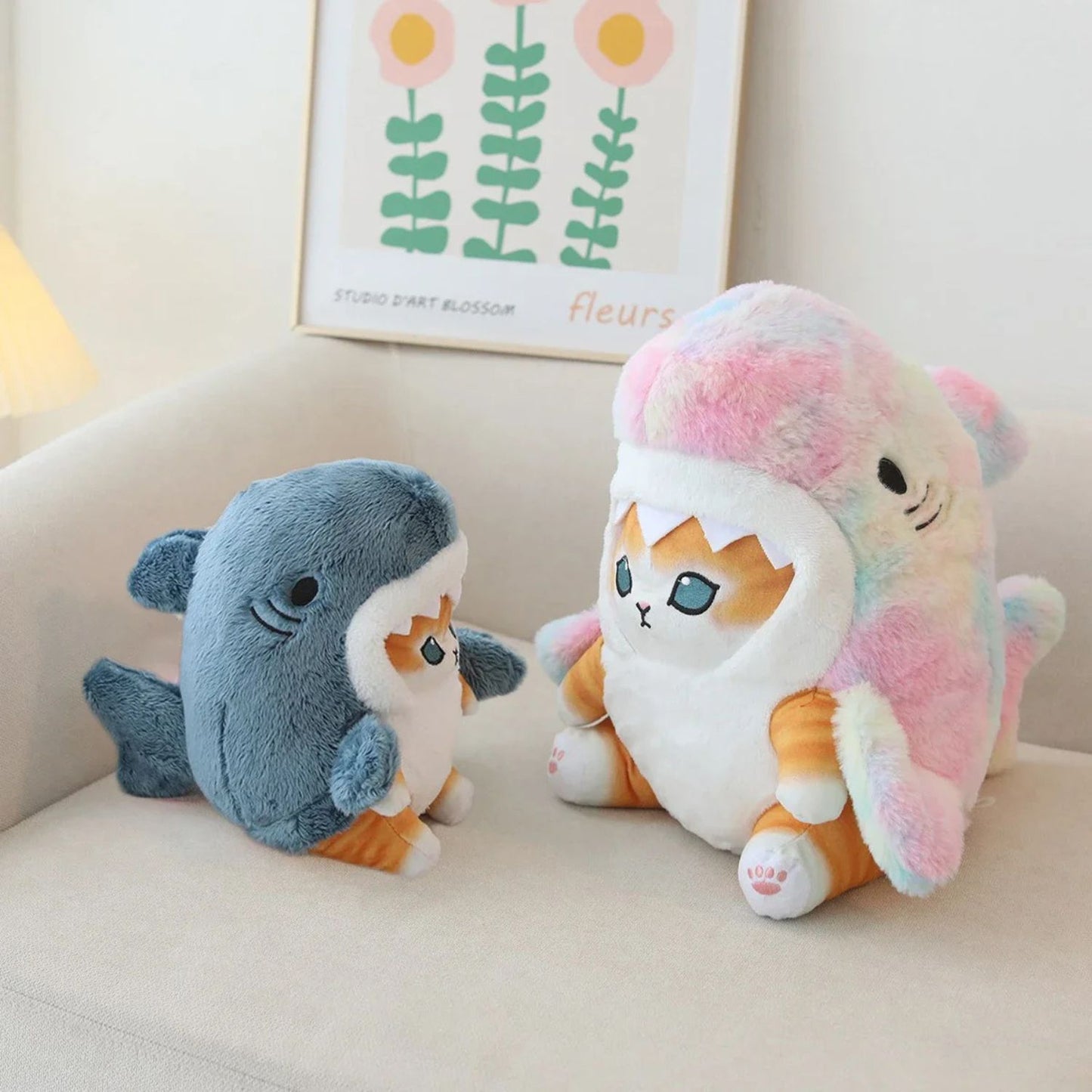Peluche chat requin