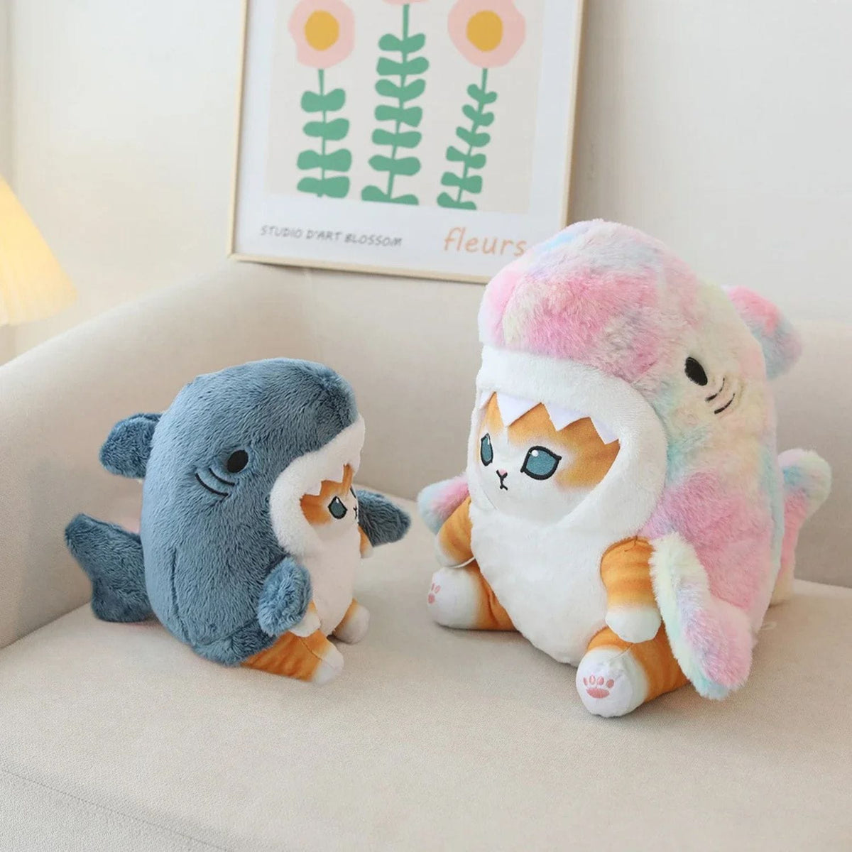 Peluche chat requin