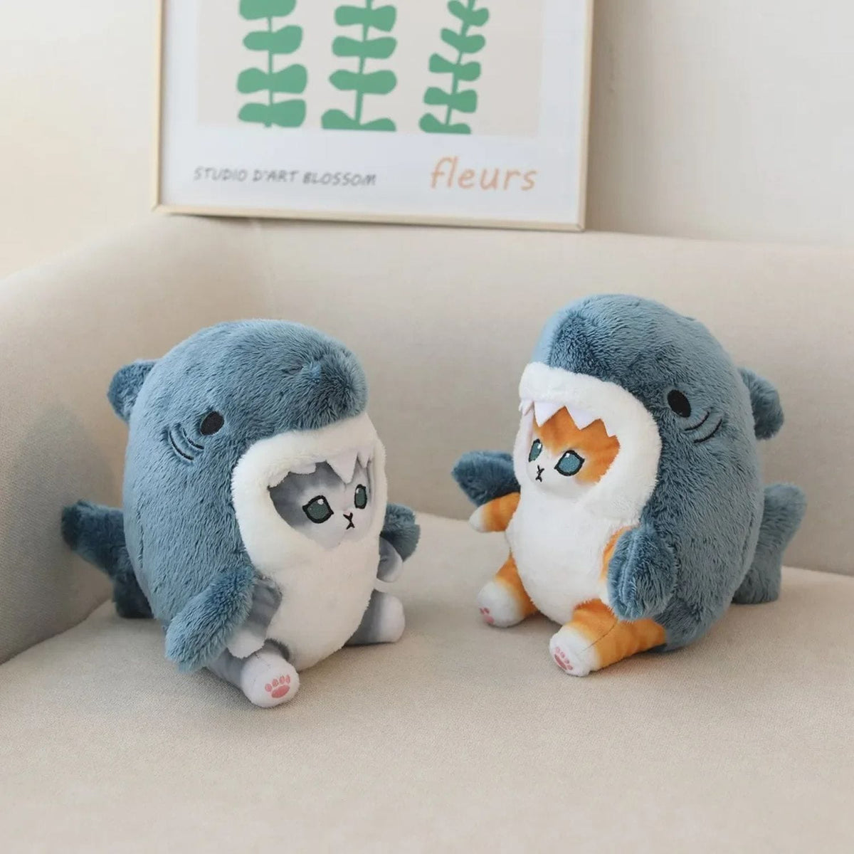 Peluche chat requin