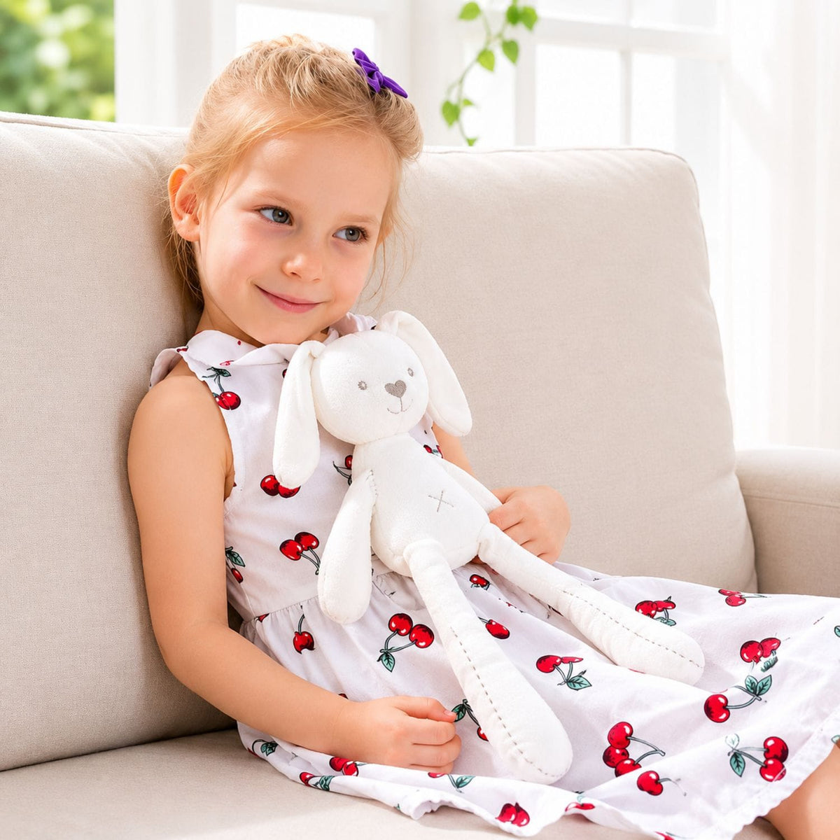 Peluche lapin blanc
