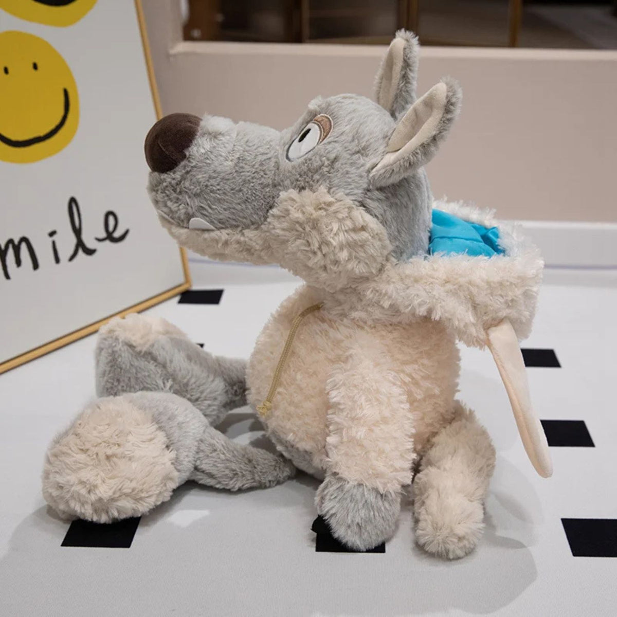 Peluche loup gris
