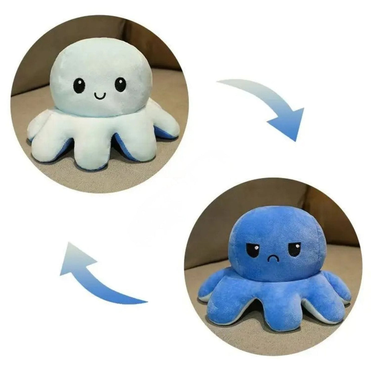 Peluche pieuvre reversible