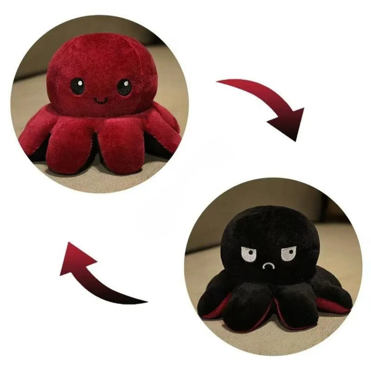 Peluche pieuvre reversible
