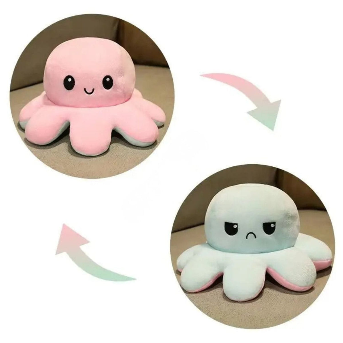 Peluche pieuvre reversible